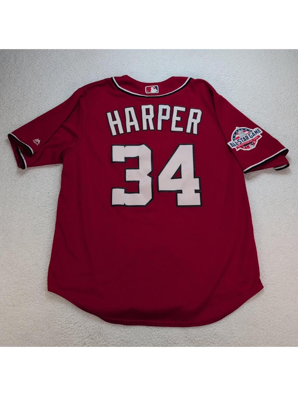 Majestic Bryce Harper Washington Nationals Stitched Jersey Men’s XL Cool Base